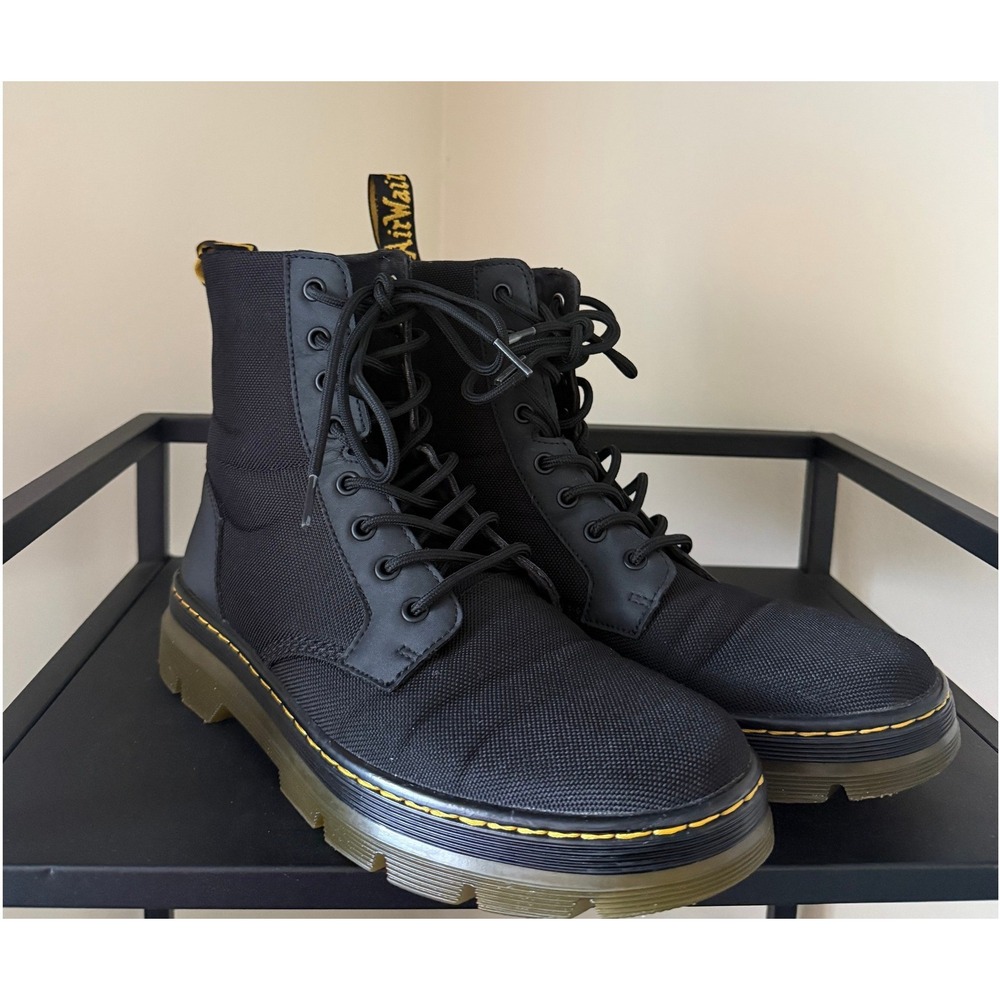 Dr. Martens Combs Combat Boots Extra Tough Poly Rubbery Black Mens 10 Women 11